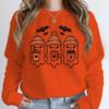 Halloween Ghost Coffee Print Round Neck Hoodie - Comfortable & Stylish Fit