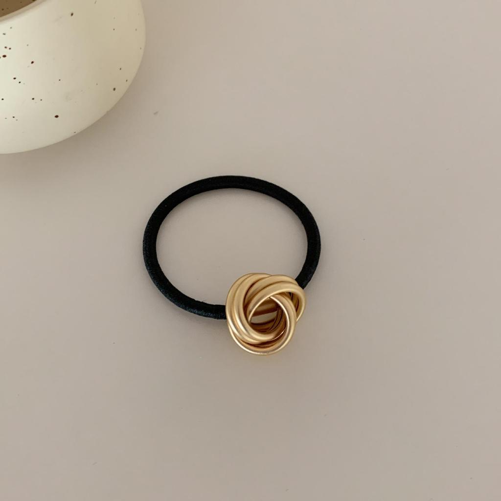 Fashionable Metal Knot Elastic Hair Band - Chic & High-Elastic Hair Accessory for Women