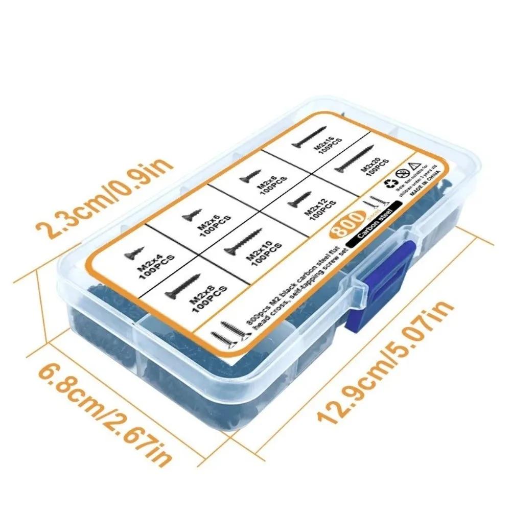 Portable Metal M3 Screw Kit Black Finish Self Drilling Self Tapping Screw Fastener Cross Head Flat Head Screw Hardware