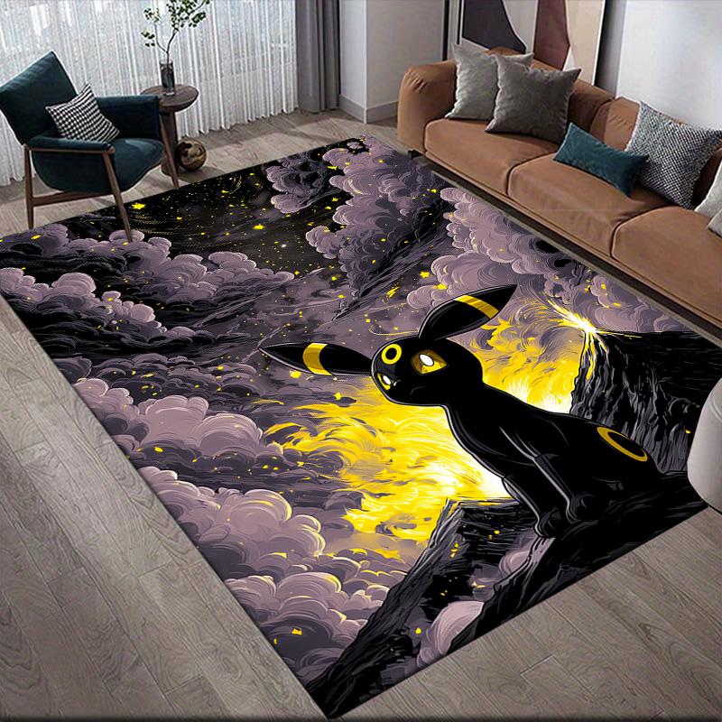 Pokémon Fantasy Anti-Slip Rug, Rectangular Carpet for Living Room, Bedroom & Game Zone, Stylish Home Decor