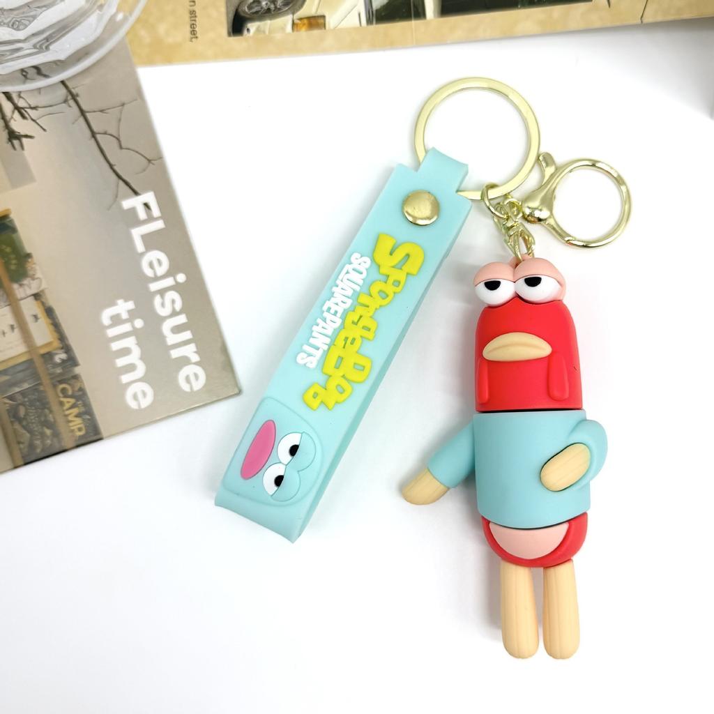 New Creative Cartoon Dumb Biqibao Keychain Bag Car Keychain Accessories Gift Wholesale  DIY Kawaii Cute Personalized Gifts Y2k