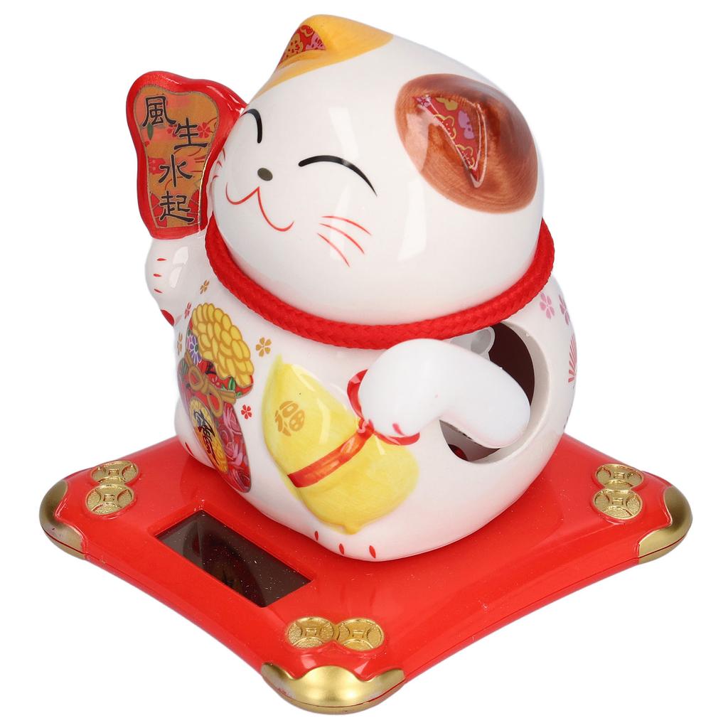 Ceramic Wealth Welcoming Cat Ornament Desktop Fortune Cat Craft for Home Shop Store Business