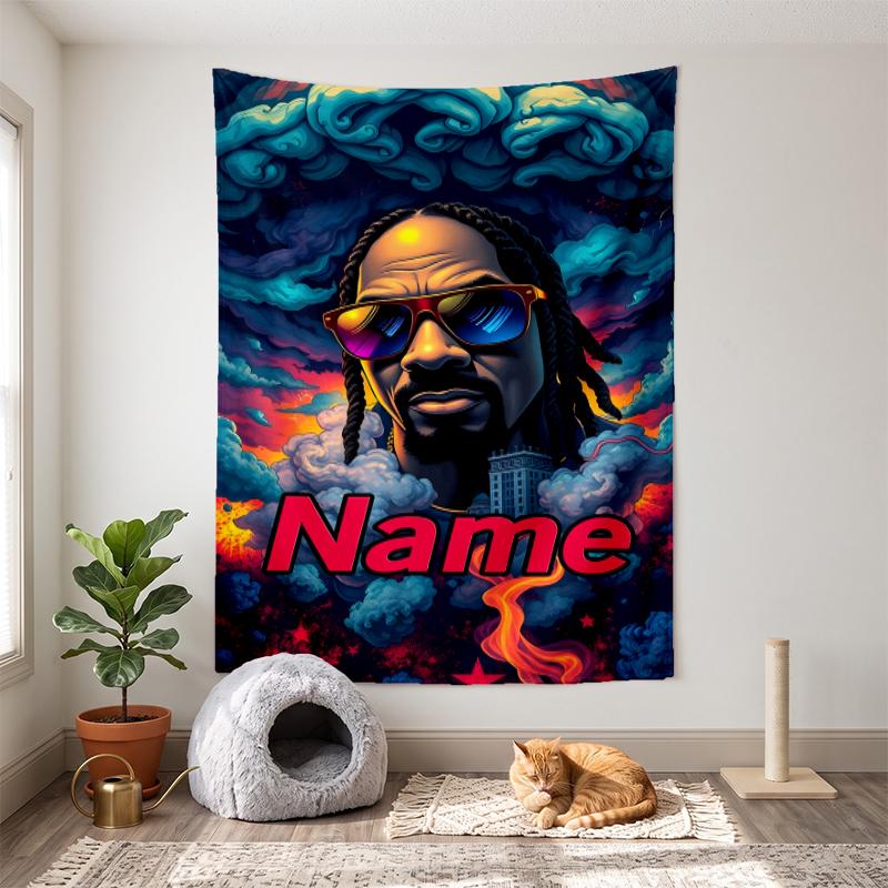 Snoop dogg (1) Personalisierbare Namens-Dekorations-Wandteppich, ideale Wahl für die Wanddekoration in Schlafzimmern, Wohnzimmern, Studentenwohnheimen und Zuhause