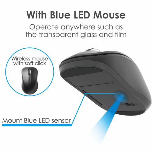 ELECOM Keyboard Wireless (Receiver Included) Membrane Thin Compact Keyboard with Mouse Black TK-FDM109MBK