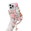 Apple 15 Mobile Phone Case Rhinestone Camellia Suitable for Iphone14promax Transparent Silicone Protective Case 16/17