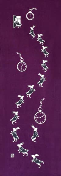 Dyeing Anbo Tenugui Authentic Dyed Cotton Tokuoka Made In Japan 35cm X 100cm "Time-NC Purple" 100%