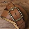 Pure Copper Pin Buckle Belt Men's Genuine Leather First Layer Cowhide Retro Casual Trend All-match Youth Jeans Belt