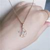 Xin Zhe Mei S925 Gold Plated Sterling Silver Necklace with Zirconia Star and Moon Pendant - Elegant Collarbone Chain