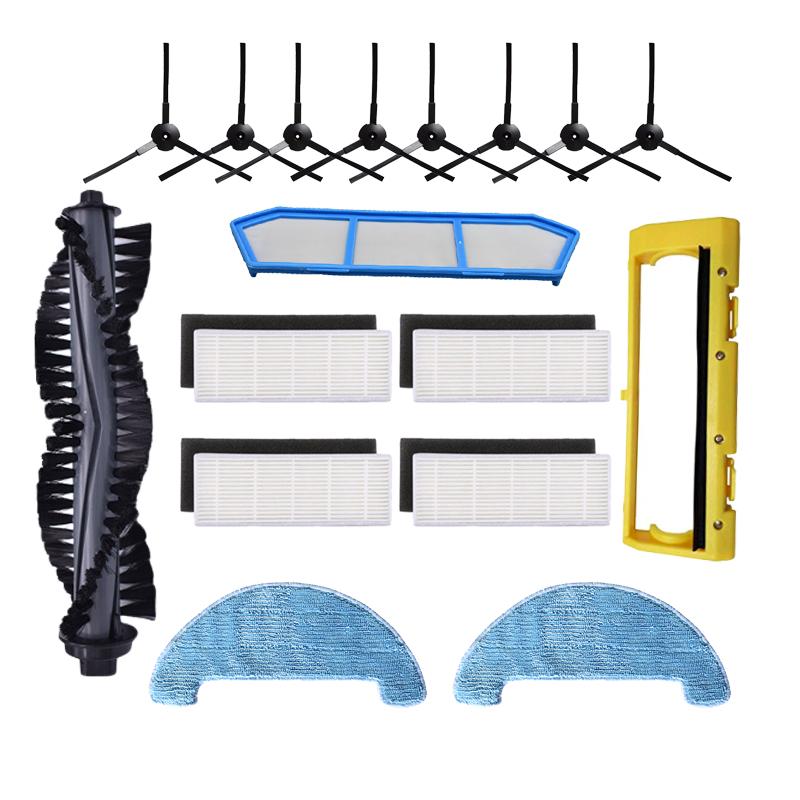 Accessories Kit For Ilife A4 A4S A40 Vacuum Cleaner Parts HEPA Filter Primary Filter Side Brush Roll Brush Cover Mop Pad Cloth