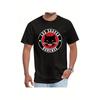 Los Suaves Ourense Men's Samurai Graphic T-Shirt - Black Casual Short Sleeve Round Neck Tee with Red & White Cat Print, Breathable All-Season Top,