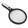 Handheld Magnifying Glass 3X 6X Double Optical Glass Lens Ergonomic Illuminated Magnifier with LED