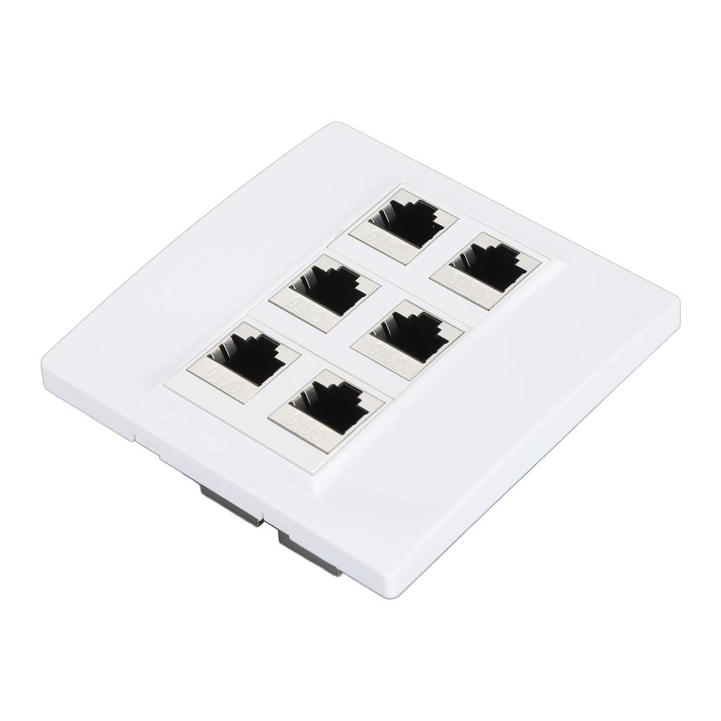 Cat 6 Ethernet Wall Plate 6 Port Female To Female Detachable Cat6 Keystone Jack Wall Plate for Work Home