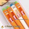 Cute Cartoon Kawaii  Pens Carrot Shaped Gel Pen Design Retractable Tongue Refill Black Ink Pens Office School Stationery Gift