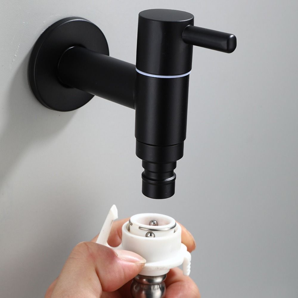 Anti Splash Mop Washing Tap Matte Black Bathroom Sink Bibcock Thicken Washing Machine Faucet  Basin