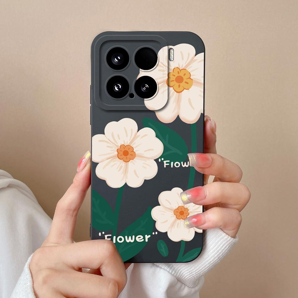 Candy Case For Xiaomi 15 Pro Phone Housing Soft Liquid Silicone Upgrade Full Protection Flowers Back Cover For Xiaomi15 Pro Capa
