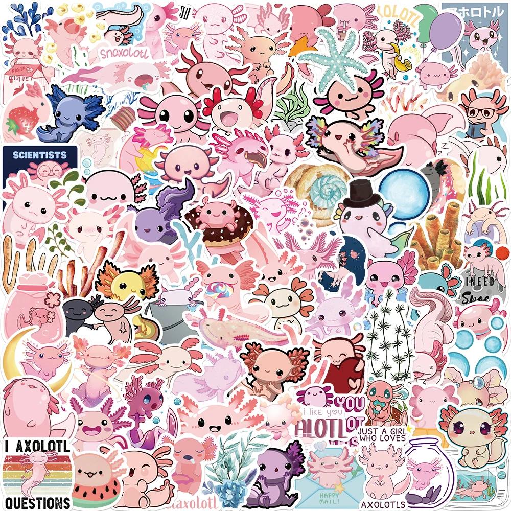 50Pcs Axolotl Graffiti Stickers Cute Animal Cartoon Decal Kids Toy Suitcase Scrapbook Diary Phone Laptop Sticker Pack