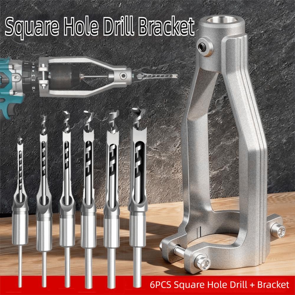 New Portable Square Hole Drill Bit 6.4/8/11/12.7/14mm Adapter DIY Square Hole Drill Bit Adapter Woodworking Drill