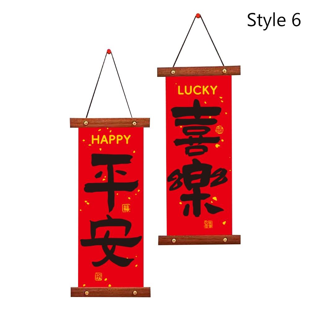  Pendentifs de Calligraphie Chinoise Rouge Flanelle Ornements pour la Maison Décoration à Suspendre Nouvel An