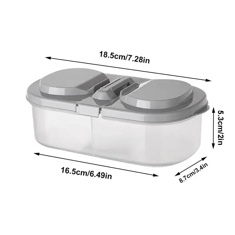 Flip Crisper Double-compartment Covered Storage Box Kitchen Food Grains Sealed Jar Spice Storage Box Sealed Fruit Crisper
