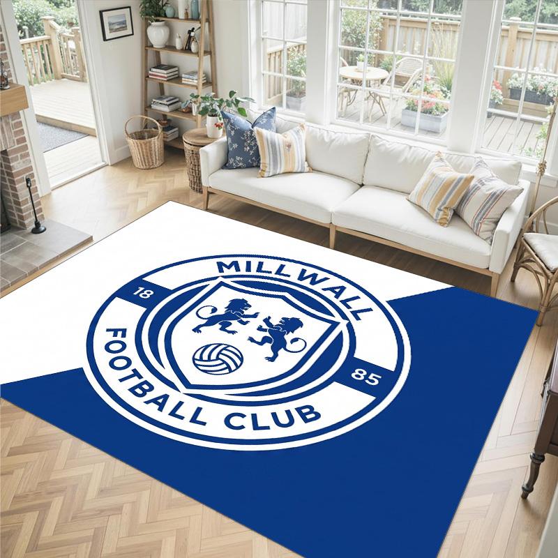 Millwall Football Design Crystal Velvet Carpet Cozy Non?Slip Printed Rug For Bedroom Living Room Entrance