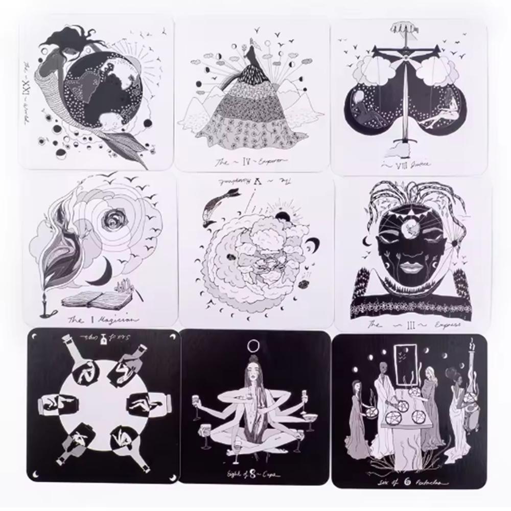 Dark Days Tarot 78 Cards Deck with PDF Guidebook Inspired by Divine Feminine Energy Divination Party Board Game 7.6*7.6cm