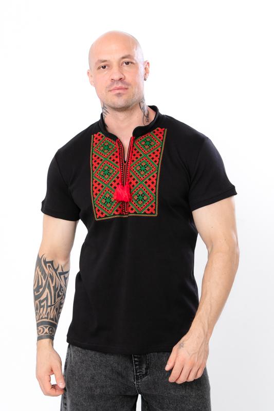 Men’s Embroidered T-Shirt – Traditional Ukrainian Design on Soft Interlock Cotton, Short Sleeve, Summer, 8606-015-22-1 HC