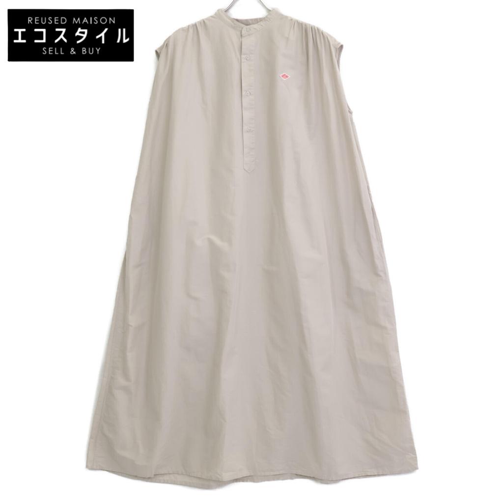 DANTON DT-B0347 Beige Cotton Linen Slave Sleeveless Dress dress 36 beigeUsed