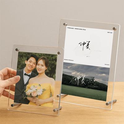 Rectangular Transparent Photo Frames Horizontal Poster Display Stand Acrylic Photo Frame  Office