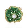 Chinese-style Blue Lotus and Lotus Leaf Brooch, High-end Feminine Charm, Enamel Pearl Brooch, Niche Design Sense Brooch