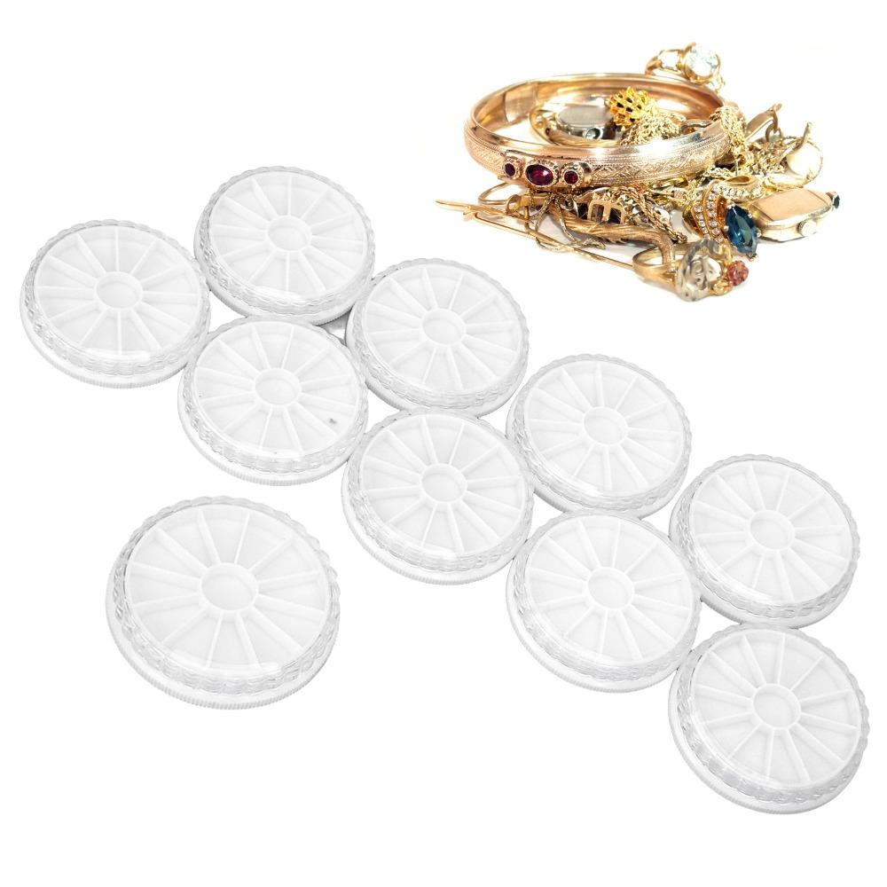 10pcs 12 Compartments Transparent Jewelry Bead Organizer  For Crafting Supplies