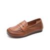 Dermis Shoes for Women Loafers  Autumn Retro Women's Shoes Round Toe Soft Sole Single Shoe Genuine Leather Small Leather Shoes