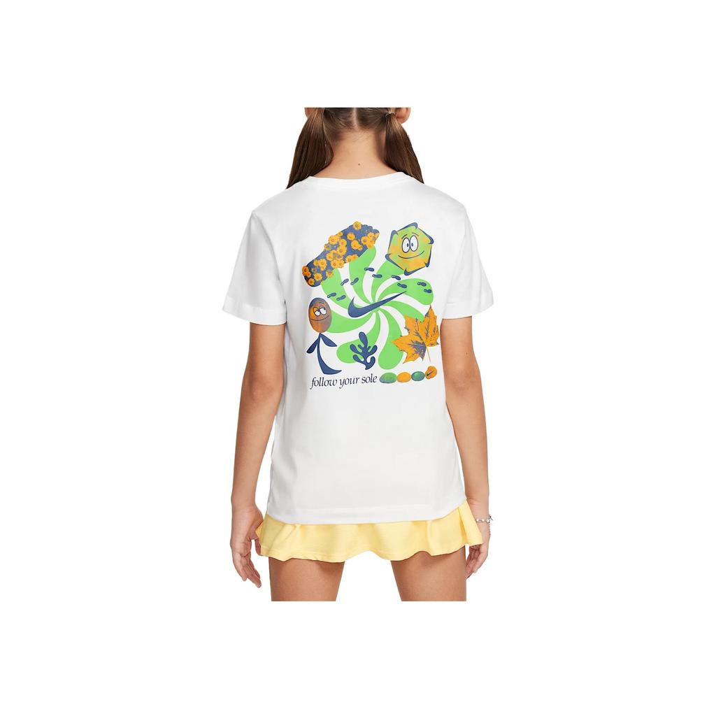 Nike Sportswear T-Shirt SS25 Comfortable Soft Fashion Versatile Short Sleeve Kids Tops White HQ3234100