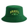 Cappello a Secchiello Unisex con Stampa Bandiera del Brasile Reversibile Cappello da Pescatore Retrò Disponibile in Diversi Colori Retrò Cappello da Esterno per Protezione Solare