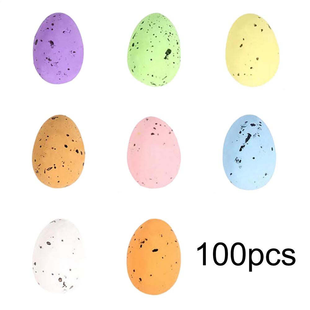 

100pcs 2.5cm Easter Eggs Decoration,Fake Speckled Foam Eggs,Painted Bird P igeon Eggs,DIY Easter Craft Wreath Ornaments