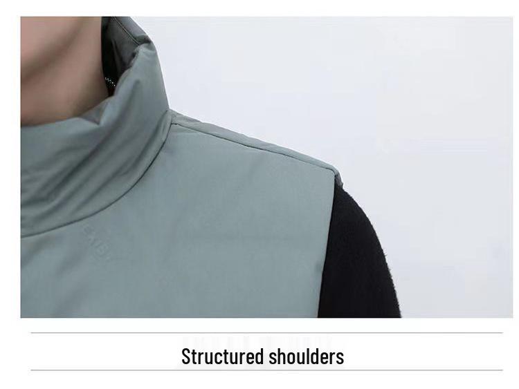 Men's White Duck Down 80% Lightweight Stand Collar Vest - Fashionable, Versatile, and Warm.