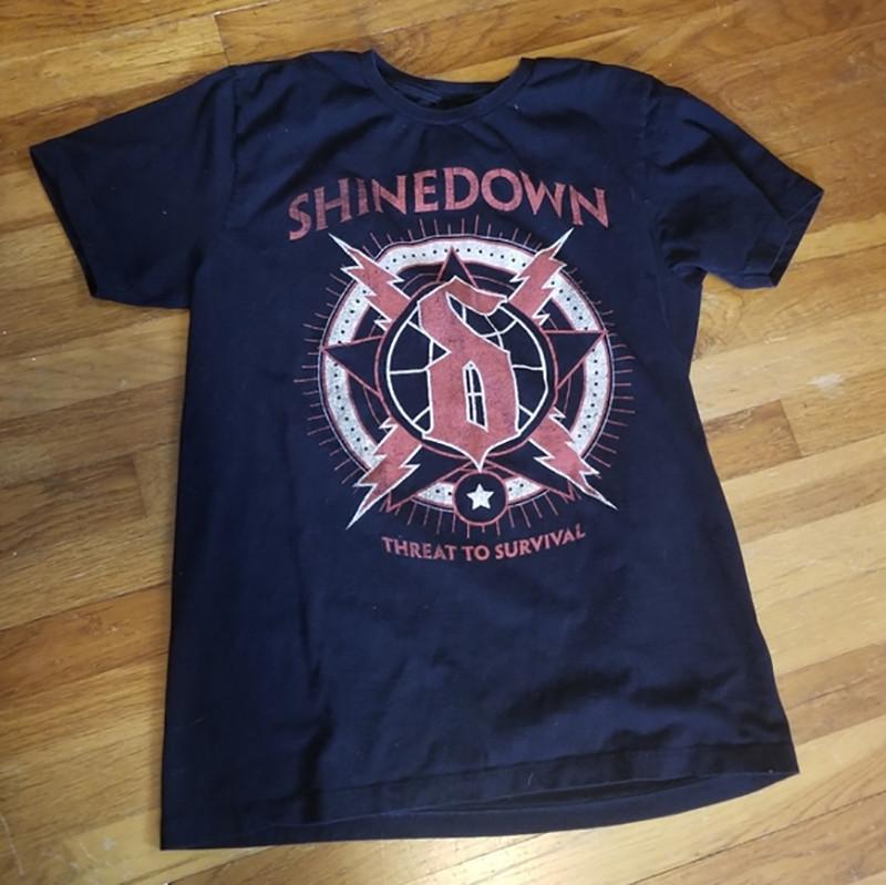 Hot Topic Shinedown Короткий рукав Хлопок Черный Все размеры Рубашка Унисекс Футболка XXXL