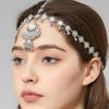 Retro Ethnic Style Headdress Multifunctional Forehead Pendant Tassel Forehead Chain Silver Color Beads Tassel Hair Accessories