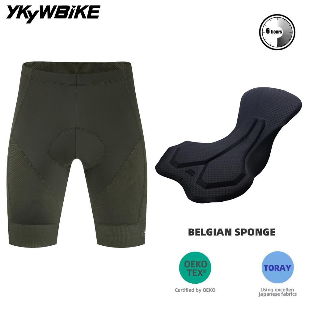 YKYWBIKE Cycling Shorts Padded Men Summer Road Bike Shorts Bicycle Pants Pro Team MTB Bicycle Clothing Tights Long Distance