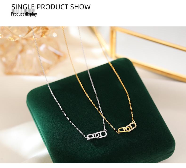 Banyan Tree S925 Silver Pig Nose Necklace: Gold-Plated, Micro Diamond, Fashionable Clavicle Chain for Women.