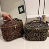 Vintage Leopard Makeup Bag for Women Girl Large Capacity Travel Cosmetic Case Bag Zipper Tote Lipstick Toiletry Pouch