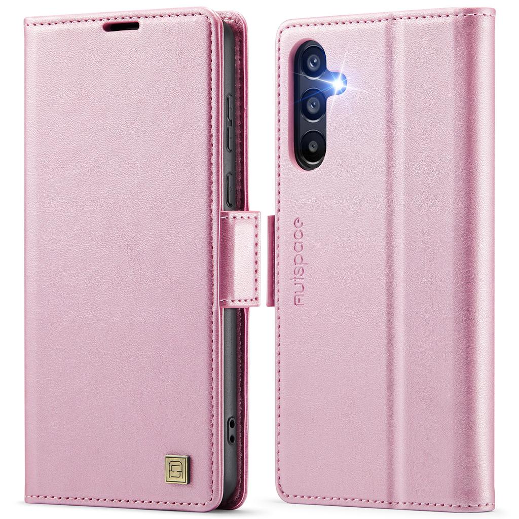 Für Samsung Galaxy A55 5G Hülle AUTSPACE A11 RFID-Blockierung Retro Leder Handy Brieftaschenhülle