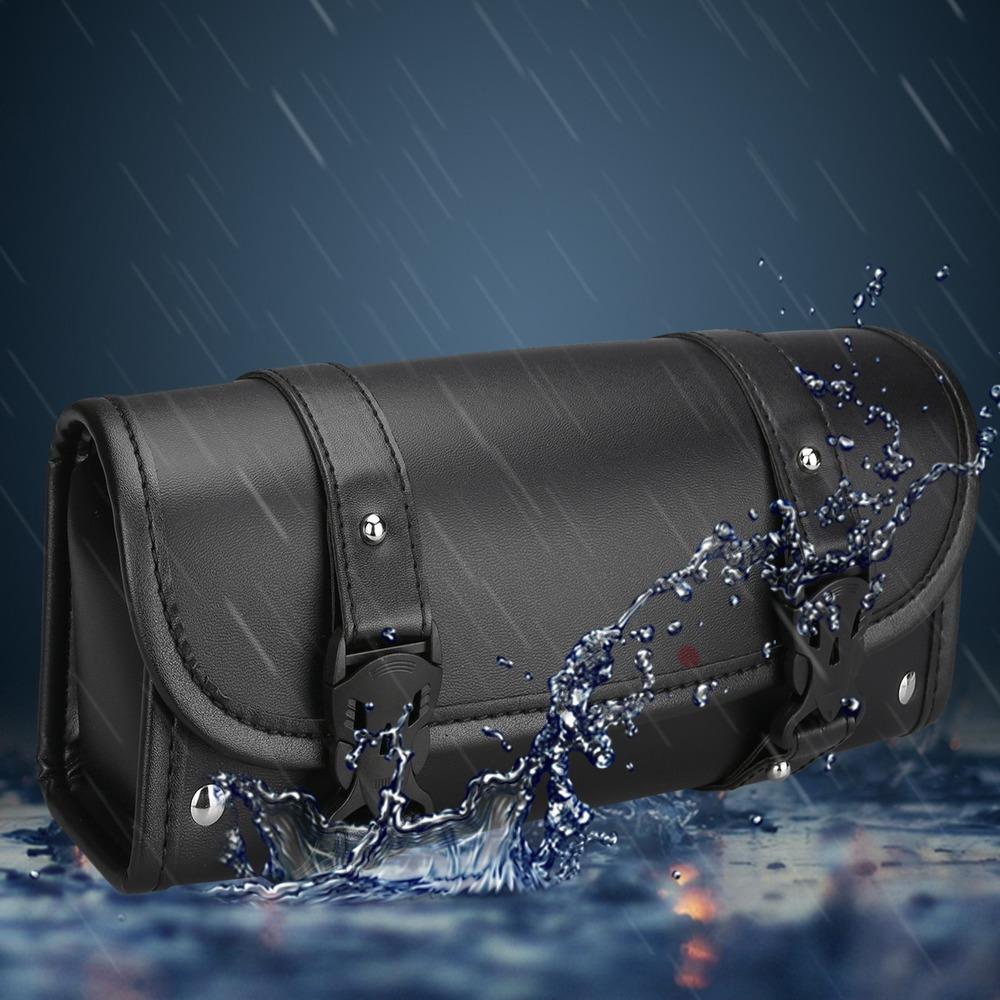 Motorsykkelveske Sadelvesker PU-skinn forgaffel Hale Verktøyveske Bagasje for Harley Chopper Bobber Cruiser Sportster XL 883 1200