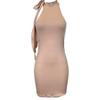 Korean Dongdaemun Halter Tie-Up Bodycon Mini Dress
