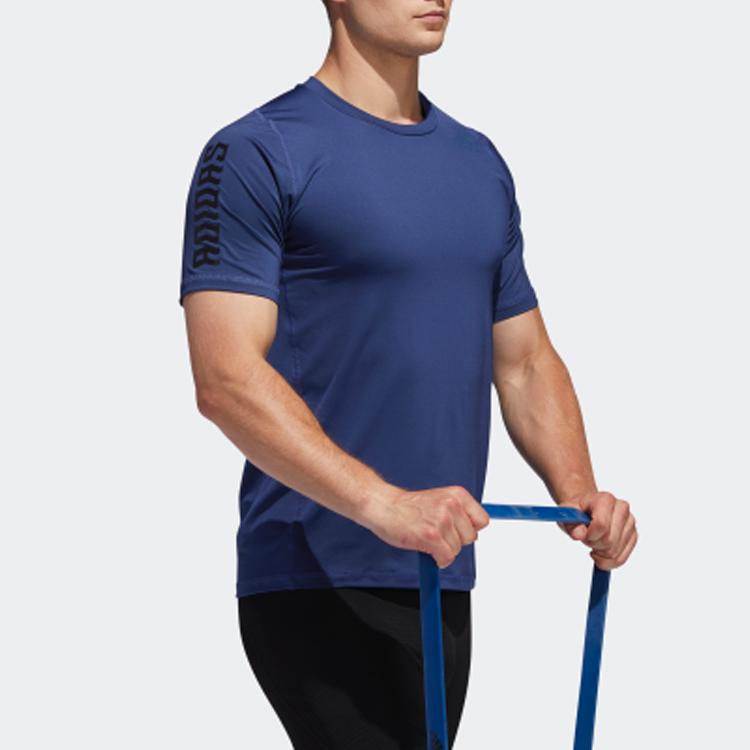 Adidas Boxing Graphic Shoulder Embellished Short Sleeve T-Shirt Men Tops Navy-Blue FL1525