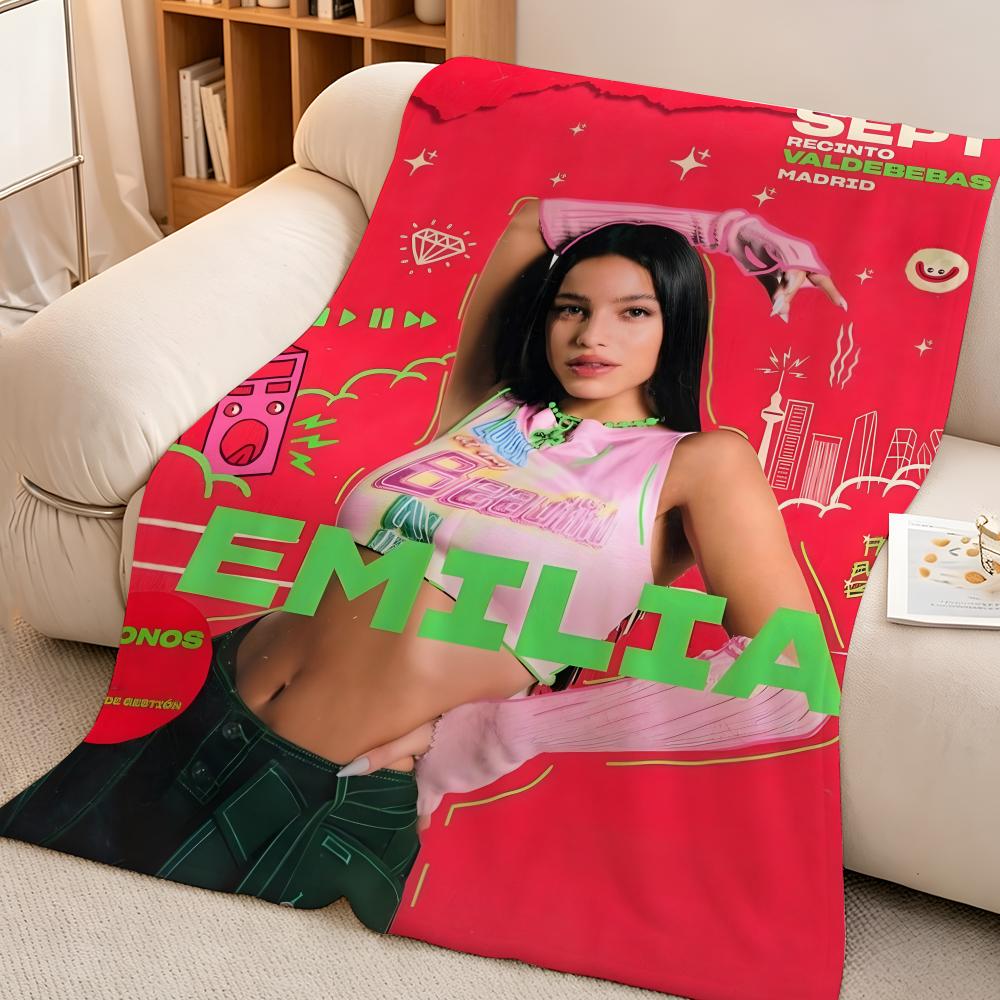 Music E-Emilia.M-Mernes Throw High-Density Short Plush Blanket Soft Skin-Friendly for Sofa Nap Air-Conditioned Room