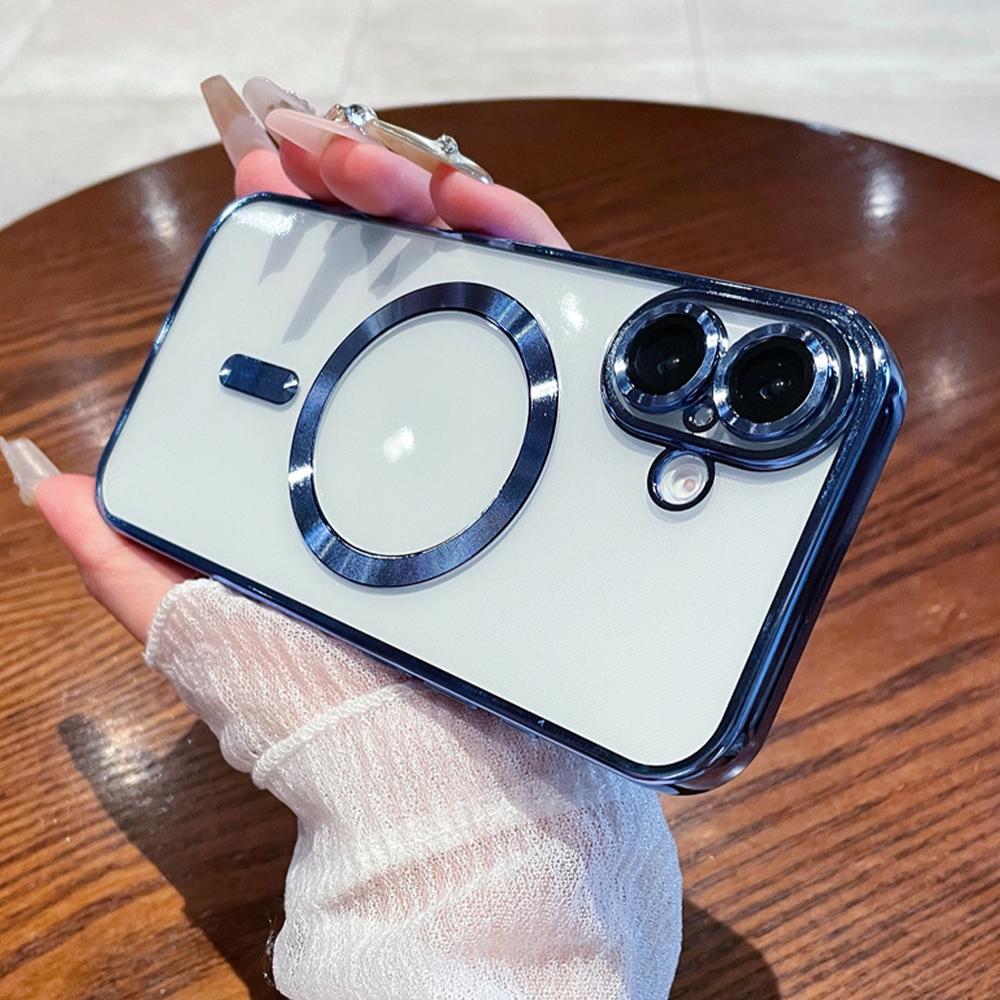 Luxury Clear Plating Magnetic Phone Case for Samsung Galaxy S26 S25 S24 S23 FE S22 S21 Plus 20 Ultra A55 A35 A15 A05 Cover