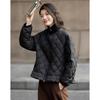 Demana Women's 90% Duck Down Matte Stand Collar Ruffle Hem Jacket