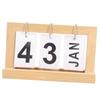 Standing Flip Wooden Desk Calendar Nordic Style Vintage Large Display Wooden Flip Calendar for
