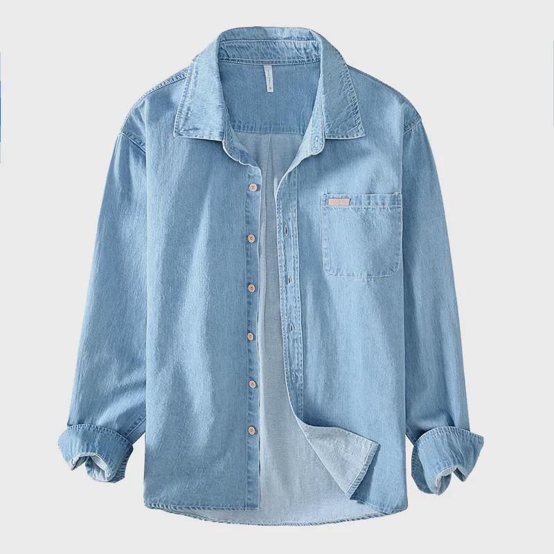 JM230 Men's Casual Cotton Long Sleeve Cardigan Shirt