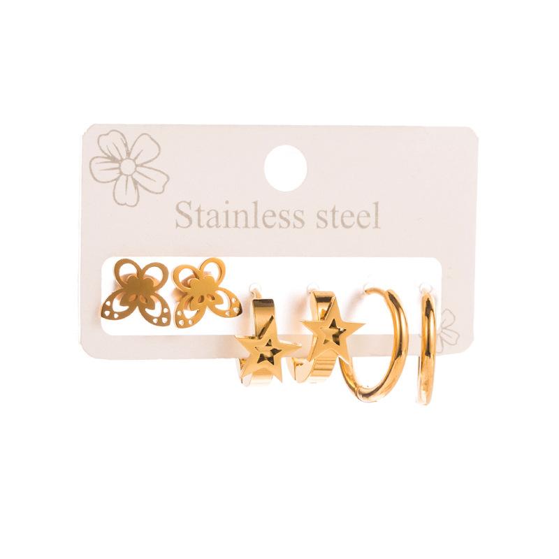 Kvinners stud øredobber Hjerteformet Creative Micro Sett Farge Zircon Overdreven Tilbehør Øredobber